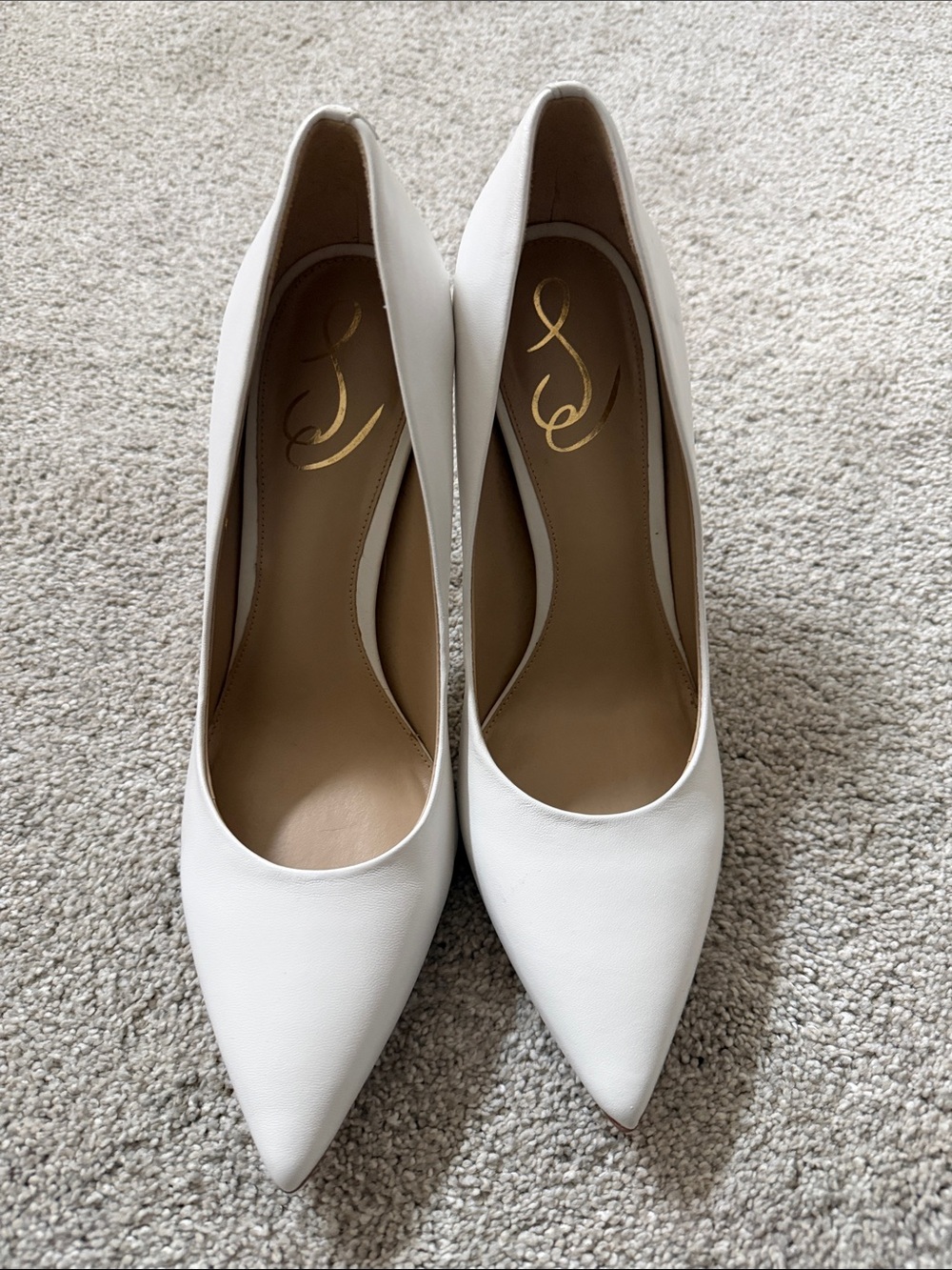 Sam Edelman White Pointed Toe Pumps